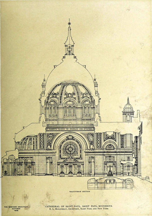 Historic architectural section of Cathedral of Saint Paul